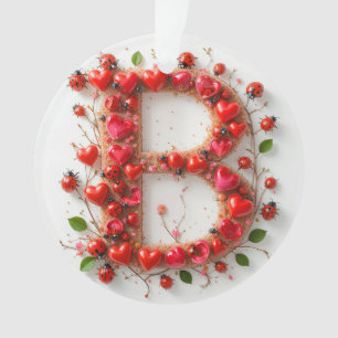 Kreatives Alphabet Buchstabe B mit Herzformen Ornament