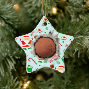 Kreatives Basketball-Weihnachten Keramik Ornament