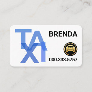 Kreatives Blau TAXI-Schild Fahrend Visitenkarte