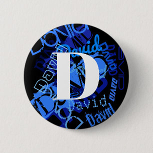 Kreatives blaues Monogramm Button