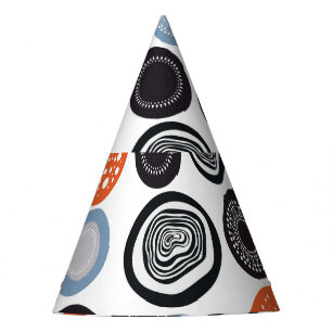 Kreatives, buntes geometrisches Kreismuster. Partyhütchen