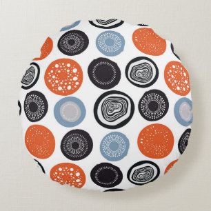 Kreatives, buntes geometrisches Kreismuster. Rundes Kissen
