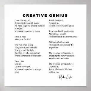 Kreatives Genie Inspirierendes Gedicht Wandkunst D Poster