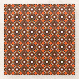 Kreatives Geometrisches, modernes abstraktes Rot. Glasuntersetzer