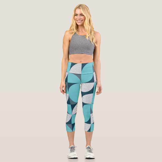 Kreatives geometrisches Muster Capri Leggings (Vorderseite)
