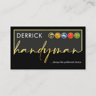 Kreatives Gold-Handwerker-Werkzeug-Schild Visitenkarte