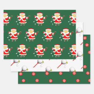 Kreatives Golf-Weihnachten Geschenkpapier Set