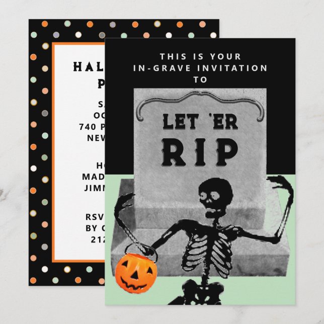 Kreatives Halloween-Party Einladung (Vorne/Hinten)