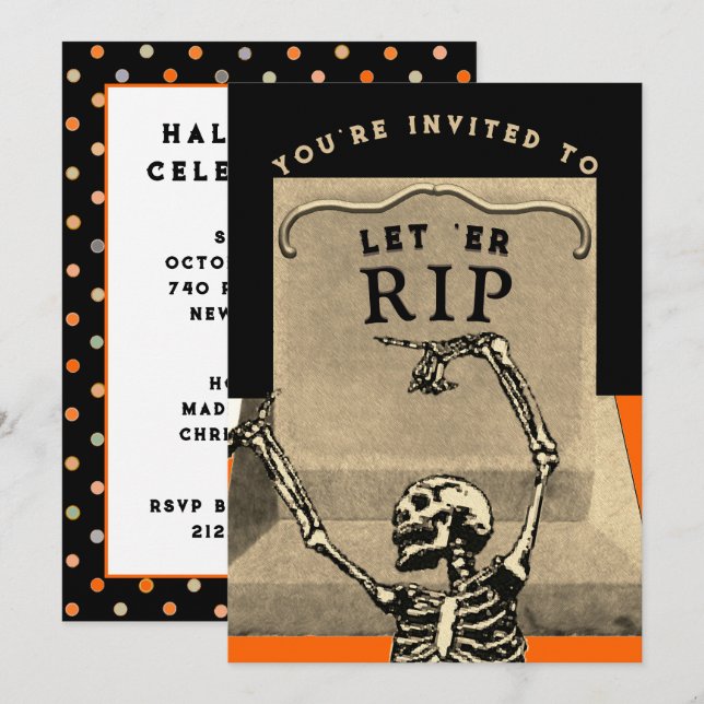 Kreatives Halloween-Party Einladung (Vorne/Hinten)