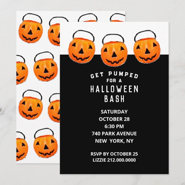 Kreatives Halloween-Party Einladung (Vorne/Hinten)