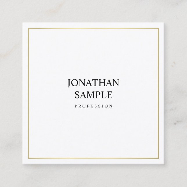 Kreatives minimalistisches Design Stilvolle Gold T Quadratische Visitenkarte (Vorderseite)
