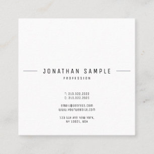 Kreatives Minimalistisches Design Trendy Template  Quadratische Visitenkarte