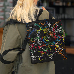 Kreatives Muster farbenfroher Namen Tasche