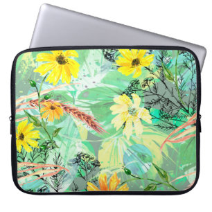 Kreatives, nahtloses Aquarellmuster von Pflanze, E Laptopschutzhülle