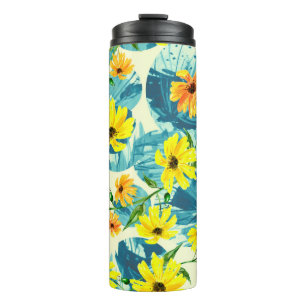 Kreatives, nahtloses Aquarellmuster von Pflanze, E Thermosbecher