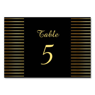 Kreatives Schwarz-Gold-Template Modern Elegant Tischnummer