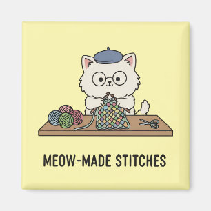 Kreatives süßes Katzenstrickhandwerk-Cartoon-Magne Magnet