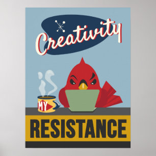 Kreativität ist mein Widerstand - Retrostil Druck Poster