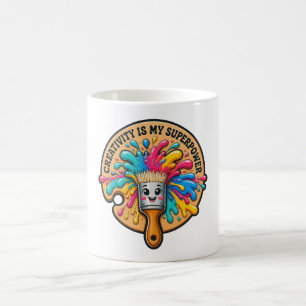 Kreativität ist meine Superkraft Süße Pinselpalett Kaffeetasse