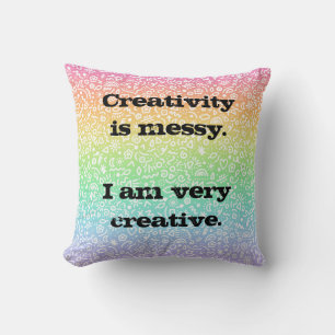Kreativität ist Messy. Doodles Rainbow Throw Kisse Kissen