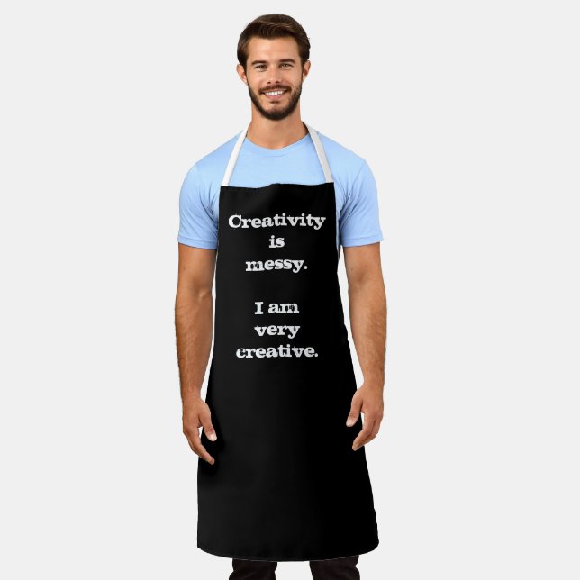 Kreativität ist Messy. Funny Apron Schürze (Getragen)