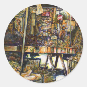 Kreativität macht alles glänzend runder aufkleber