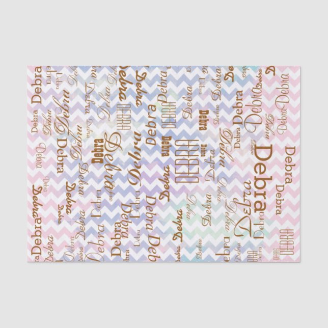 Kreativität mit Zickzack und personalisiertem Name Seidenpapier (Vorderseite)