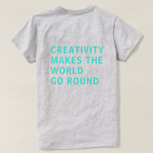 Kreativitätsangebot Blaue Typografie Zurück Druckg T-Shirt