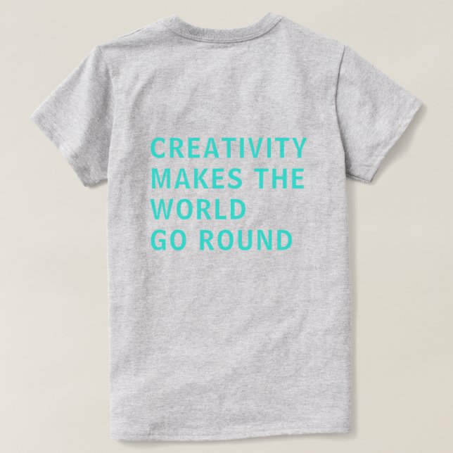 Kreativitätsangebot Blaue Typografie Zurück Druckg T-Shirt (Design Rückseite)