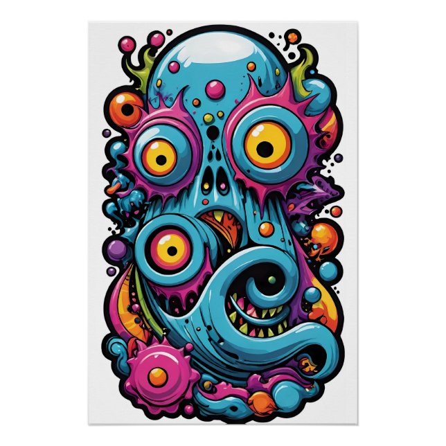 Kreatur aus der Lagune der Memphis-Designgruppe Poster (Vorderseite)