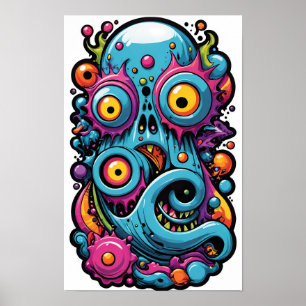 Kreatur aus der Lagune der Memphis-Designgruppe Poster
