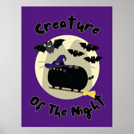Kreatur des Hexenkattierkunstwerks der Nacht Poster