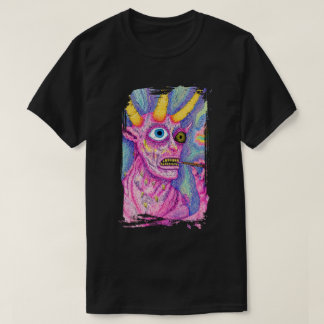 Kreatur mit Hörnern und etwas in ihrem Mund T-Shirt