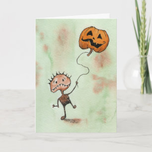 Kreatur mit Pumpkin-Halloween-Karte Karte