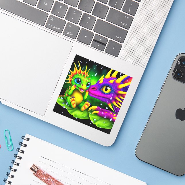 Kreaturen Aufkleber (Laptop mit iPhone)