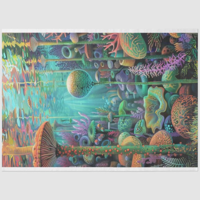 Kreaturen der Regenbogenfarben des Meeres Seidenpapier (Vorderseite)