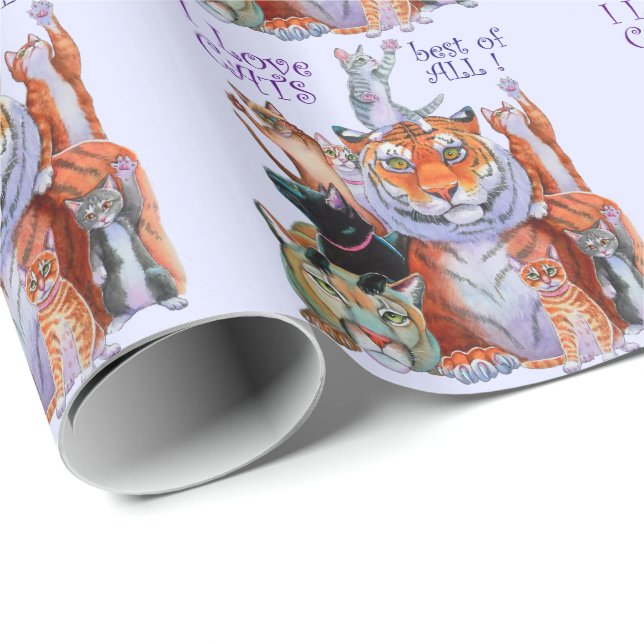 Kreaturen Große und kleine Katze! Geschenkpapier (Rolleneckpunkt)