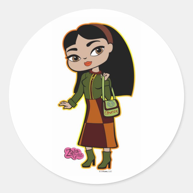 Krebs-Aufkleber Runder Aufkleber (Vorderseite)