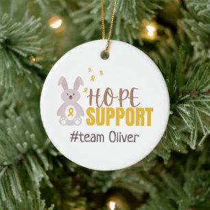 Krebs bei Kindern. Benutzerdefinierter #Teamname. Keramik Ornament