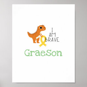 Krebs bei Kindern. Ich bin tapfer.Benutzerdefinier Poster