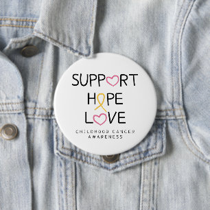Krebs bei Kindern. support.hope.Liebe. Button