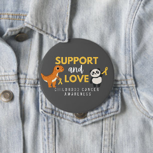 Krebs bei Kindern. Unterstützung und Liebe. Button