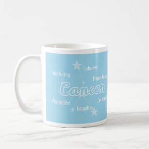 Krebs Blau Aquarell Astrologie Sternzeichen Tasse