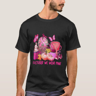 Krebs-Cup-Kaffee im Oktober tragen wir rosa Kürbis T-Shirt