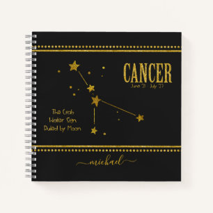 Krebs das Crab Star Zodiac Sign Notebook Notizbuch