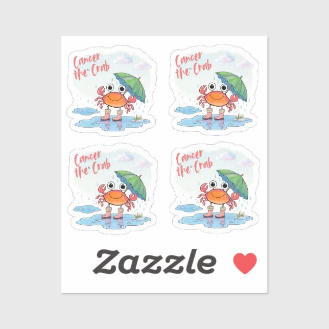 Krebs das Crab-Zodiac-Zeichen Aufkleber (Blatt)