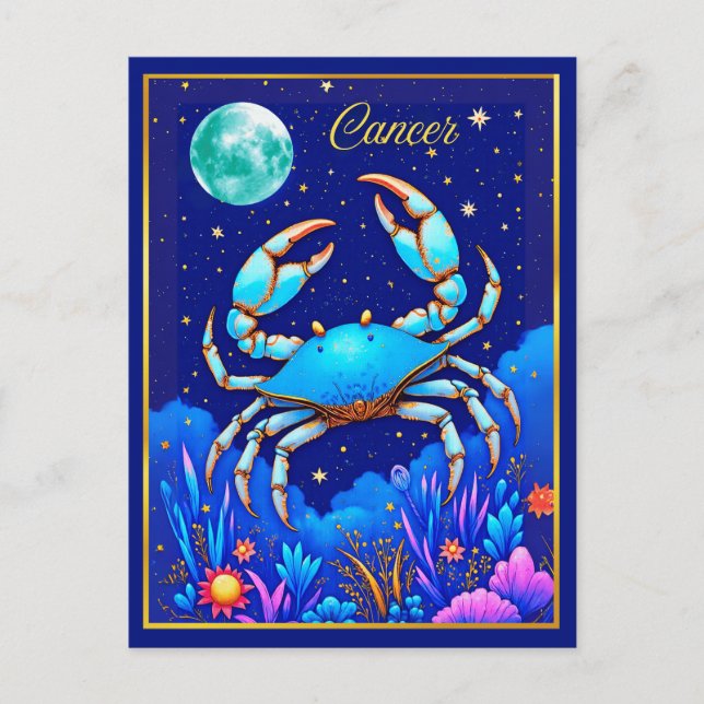 Krebs das Krebszeichen Zodiac Postkarte (Vorderseite)