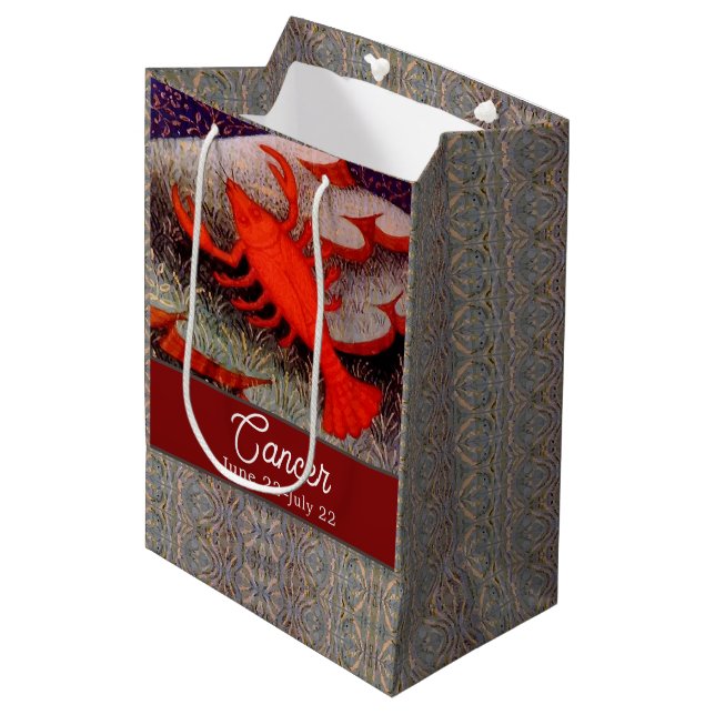 Krebs der Krebs Zodiac Geburt Party Mittlere Geschenktüte (Vorderseite Schrägansicht)