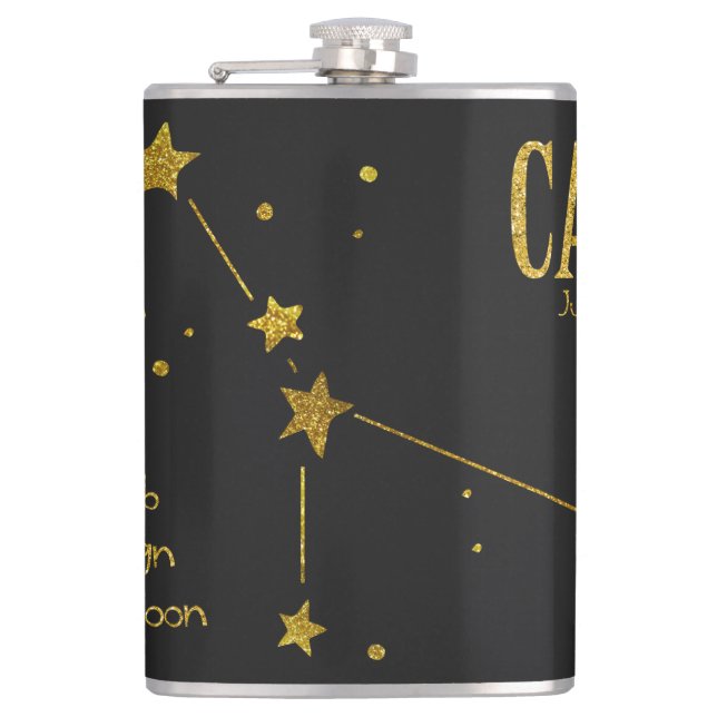 Krebs des Star-Zeichens Flachmann (Vorderseite)