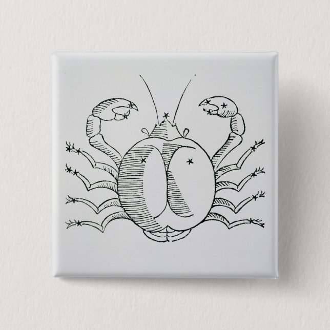 Krebs (die Krabbe) eine Illustration vom Button (Vorderseite)